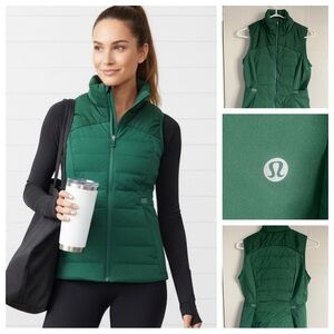 Lululemon Down For It Vest Sz 4 Green Goose Down Running